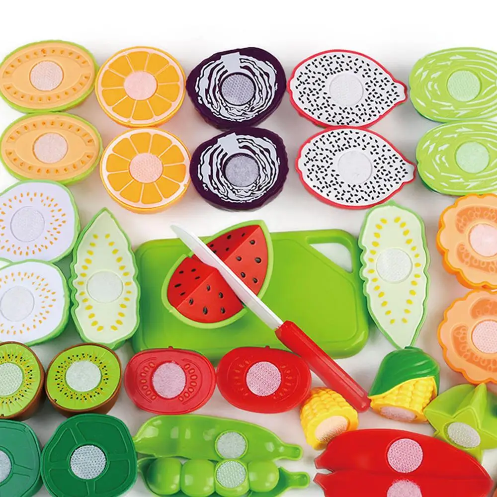 

30Pcs Set Kids Kitchen Toy Plastic Fruit Vegetable Food Cutting Early Educational Children Toys Pretend Role Play Toy