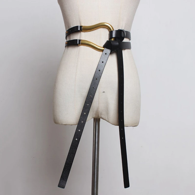 Новая мода, осенне-зимний индивидуальный конский копыт с металлической пряжкой, Fuax Laether, поясной ремень, широкие пояса для женщин Q256