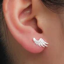 Trusta женские серебряные ювелирные изделия 925 пробы, модные очаровательные серьги-гвоздики с крыльями ангела, подарок на день рождения для девочек, детей, леди DS1519