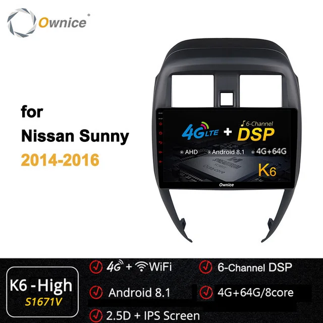 K6-High Ownice 4G 64G 8 ядерный Android 9,0 360 панорама автомобиля радио gps навигация SPDIF 4G dvd-плеер автомобиля для Nissan Sunny - Color: K6-High