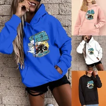 

Women's Harajuku Hoodie Long Sleeve Loose Fashion Sports Pullover Cartoon Print Hoodie Ladies Casual Street Sweatshirt Tops