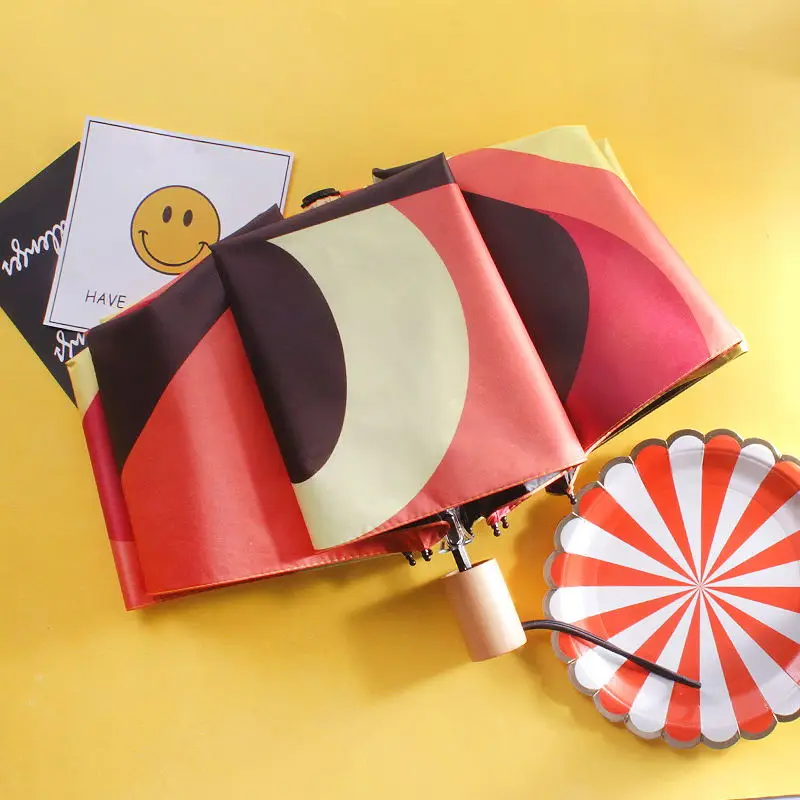 Parasol Umbrella Rain Women Folding Sun Umbrella Mini Student Black Ladies Umbrellas Uv Pocket Travel Paraguas Rain Gear SY094