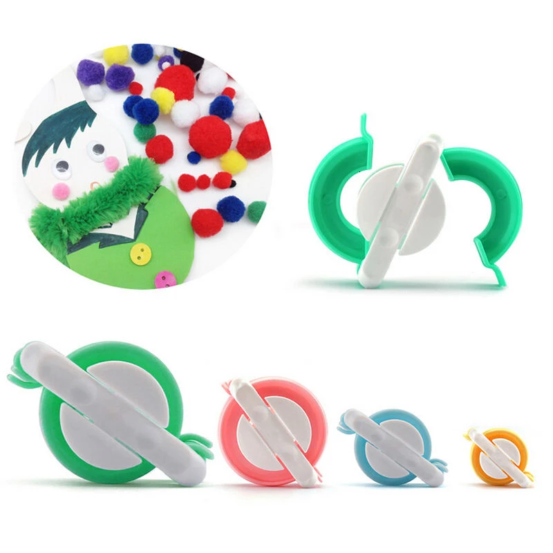 

4pcs/set Weave Tool Pompon Braider Knitting Wool Ball Making Machine Pompon Maker Imitate Cola Hairy Device Sewing Accessories