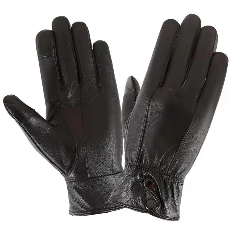 

Gloves Men's Autumn & Winter plus Velvet Outdoor Riding Sheepskin Gloves Windproof plus Velvet Warm Touch Screen Gloves