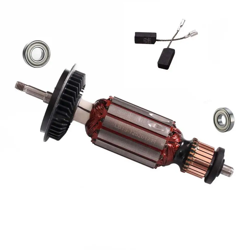 220V/240V Armature Rotor shaft ball bearing carbon brush For BOSCH GWS8 GWS 8 100 GWS 8 125 GWS8