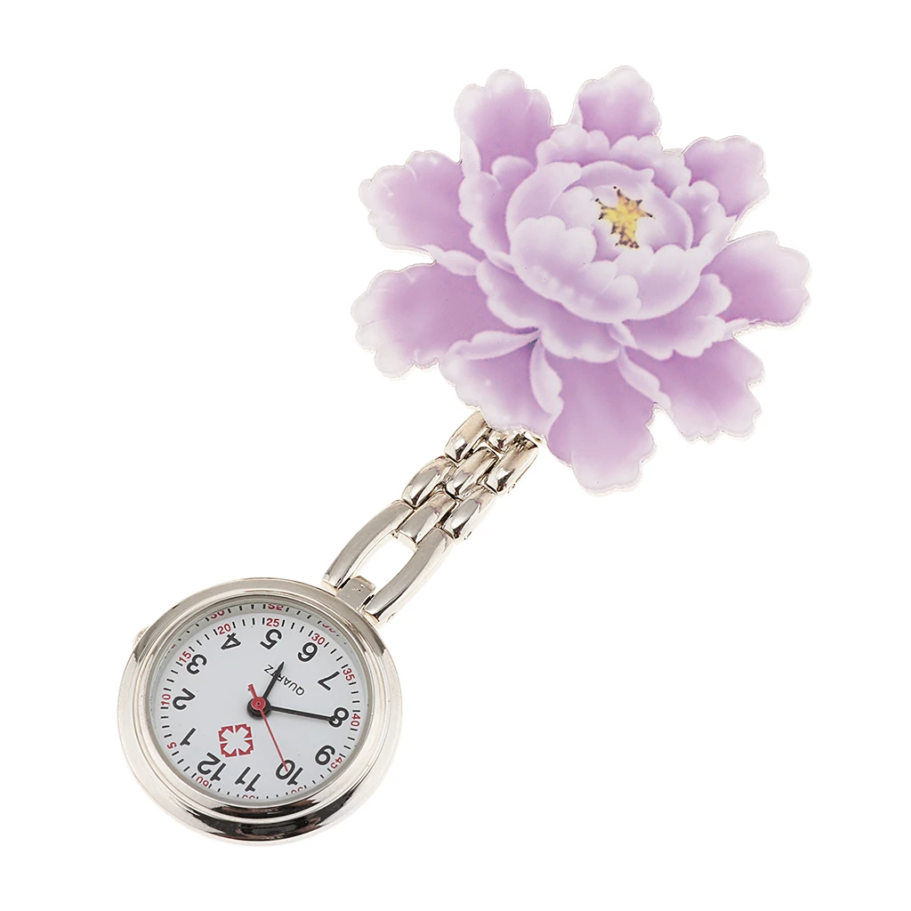 2Pcs Nurse Pocket Watch Women Paramedic Tunic Clip Brooch Doctor Fob Watches