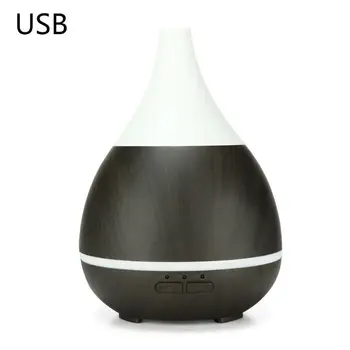 

5V USB Wood Grain Air Humidifier Onion Shaped Essential Oil Diffuser with Light