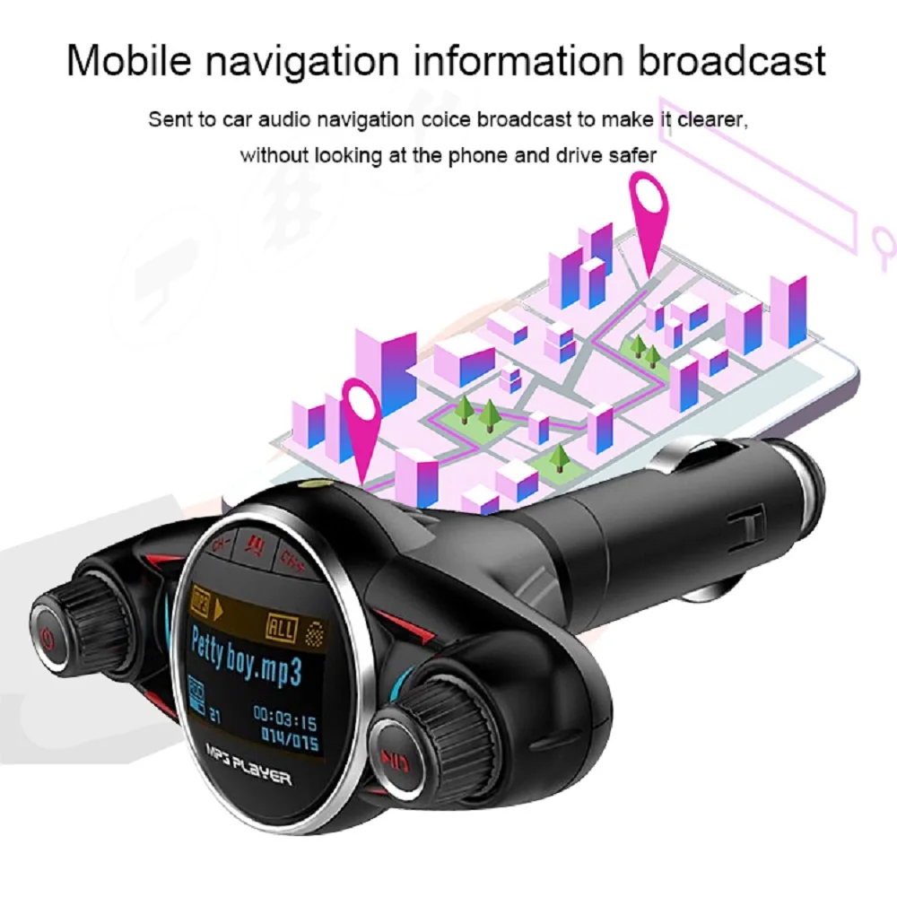 BT08 беспроводной Bluetooth Автомобильный mp3 плеер fm-передатчик AUX аудио приемник TF USB Flash музыкальные плееры двойной USB зарядное устройство