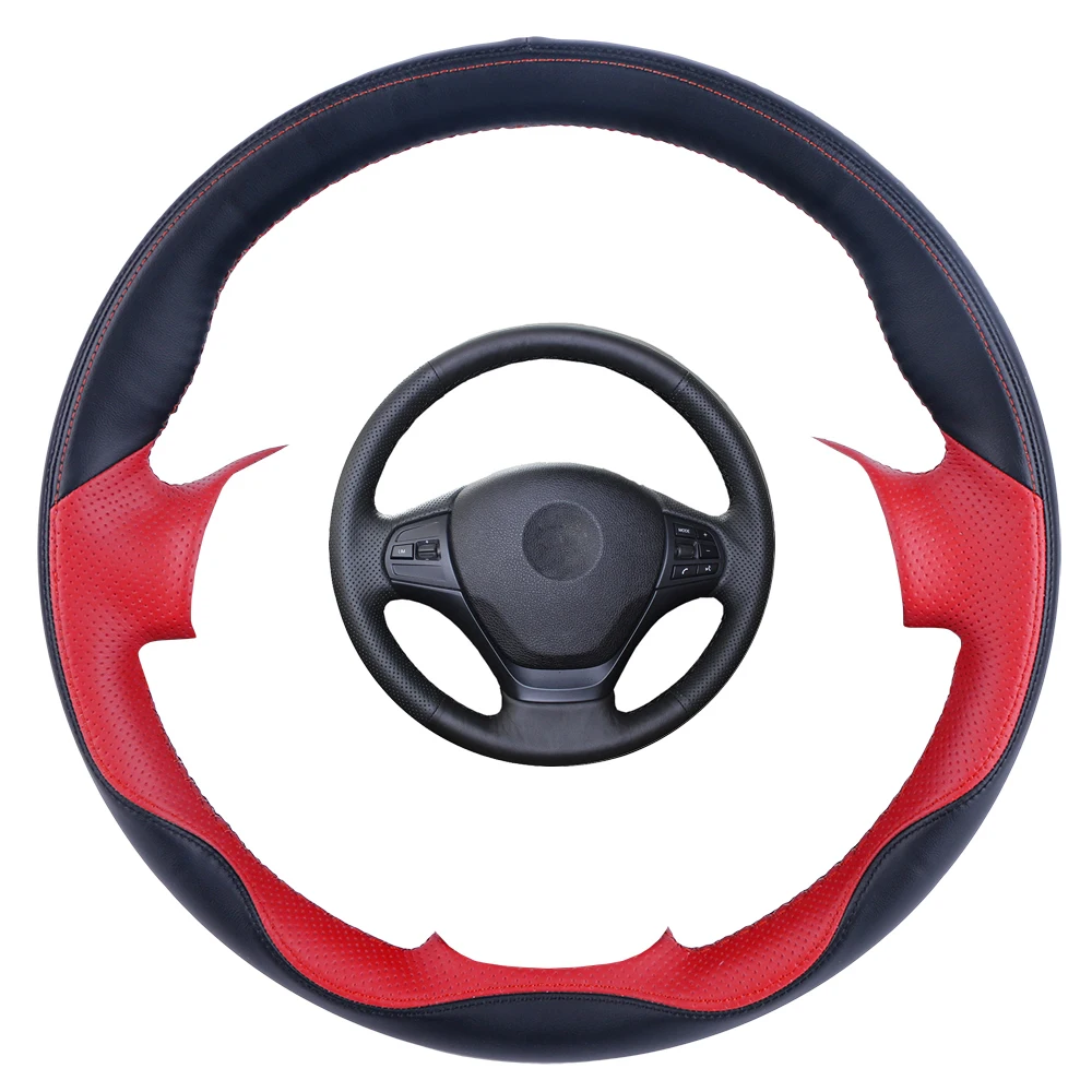 

DIY Black Leather Hand-stitched Car Steering Wheel Cover for BMW F30 316i 320i 328i