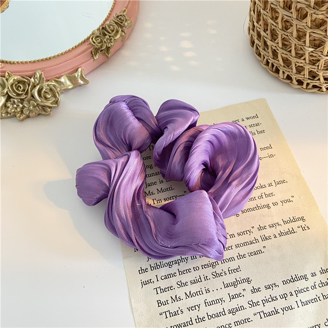 Silk Rainbow Scrunchies For Women Girls Gum Hair Tie 1PCS Hair Rope Rubber Bands Ponytail Hold Hair Accessories