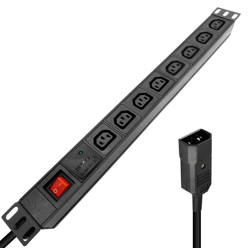PDU удлинитель 8AC IEC C13 розетка переключатель SPD Защита от перенапряжения 4000 Вт 2 м