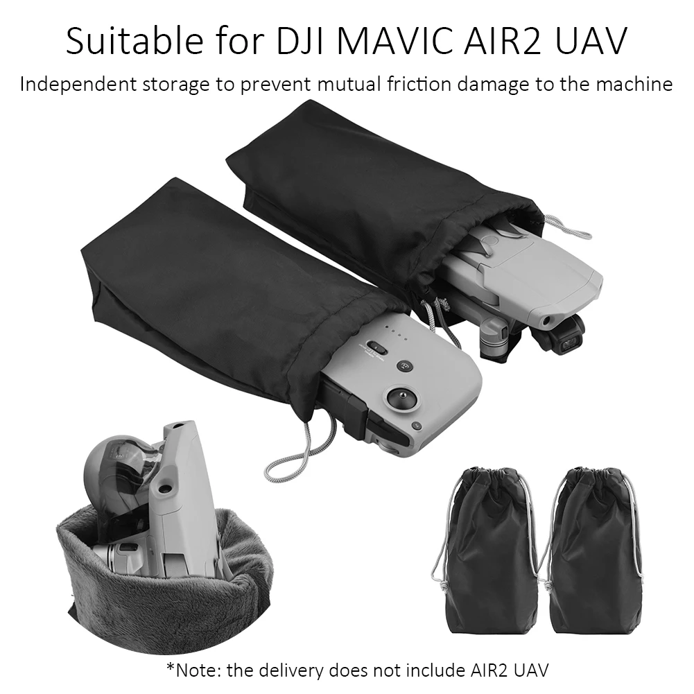 

2pcs Storage Bag for DJI Mavic Air 2 Portable Handbag Drone Remote Control Soft Cloth Protective Carrying Case Accessories
