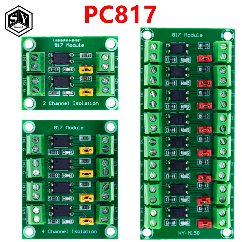 PC817 2 4 8 Channel Optocoupler Isolation Board Voltage Converter Adapter Module 3.6 30V Driver