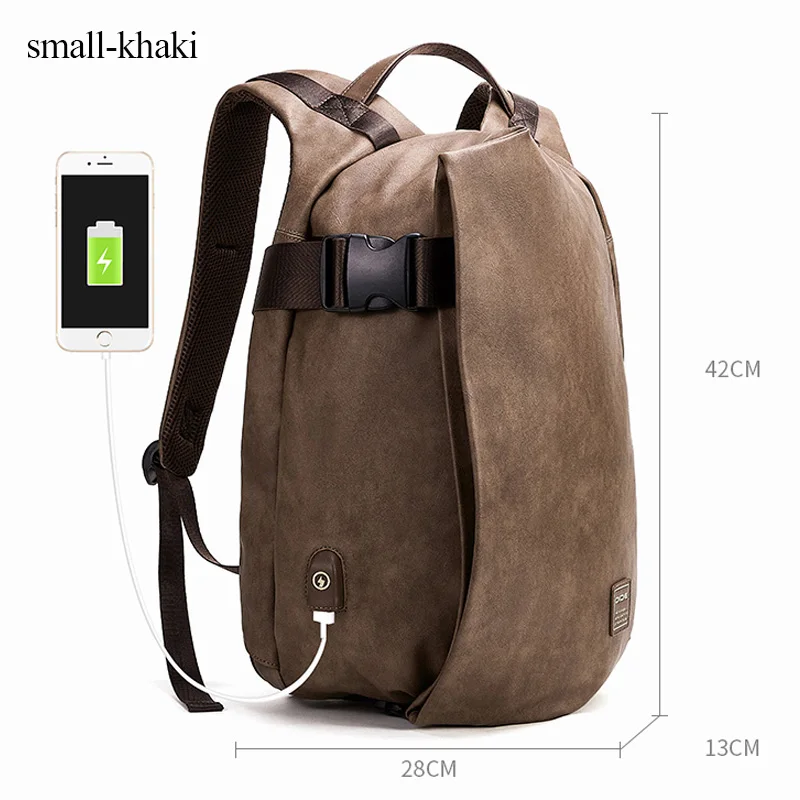 DIDE Анти-Вор рюкзаки 14/15 дюймов рюкзак для ноутбука Водонепроницаемый 15,6 дюймов рюкзак мужской внешний USB зарядка дорожная сумка мужская - Цвет: khaki