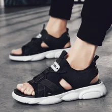 Г.,, летние мужские сандалии в Корейском стиле с двойными ремешками универсальная Нескользящая повседневная обувь