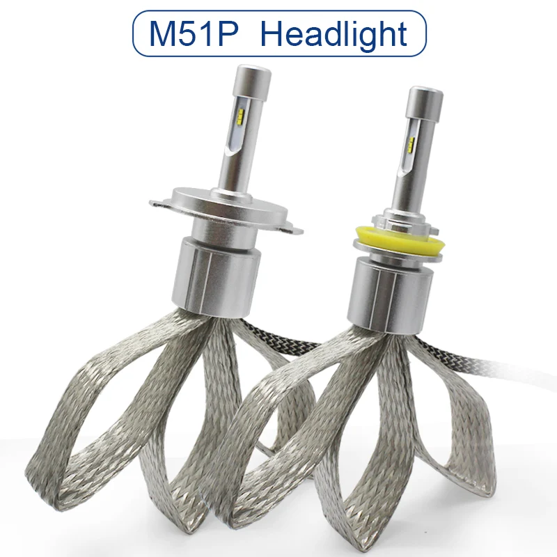 1set*Factory cheap H7 50w 12v M51P ALL IN ONE LED headlight bulbs waterproof car lights led headlamp truck led spotlight
