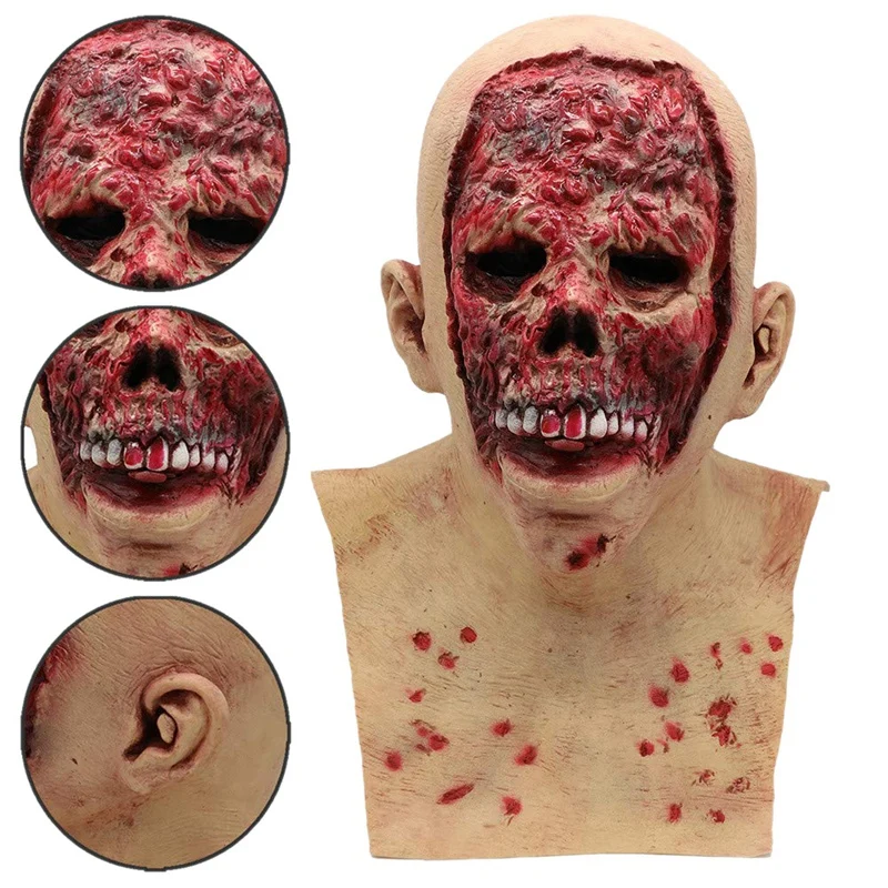 Кровавая маска зомби тающая лицо латексный костюм Ходячие мертвецы Хэллоуин пугающая маска ужасы, пародия хитрая игрушка