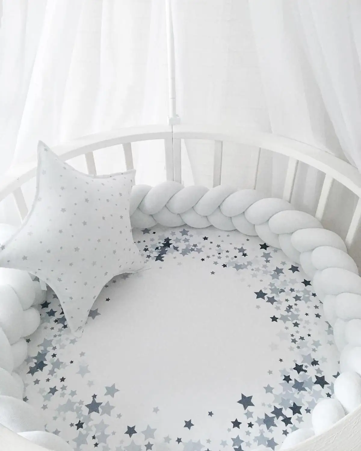 Бампер для новорожденной кровати с узлом/протектор Tour De Lit Bebe Tresse детский бампер коса детская кроватка бампер бамперы в кроватку 3 6 9 12 м