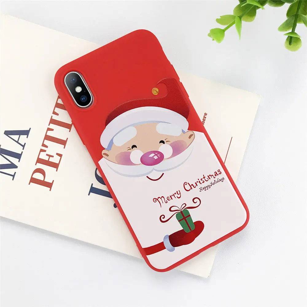 Lovebay чехол силиконовый чехол для телефона с рождественским рисунком для iPhone 11 Pro X XR XS макс 7 8 6 6s плюс 5S SE Санта Клаус снеговика и оленя; мягкий чехол для задней крышки