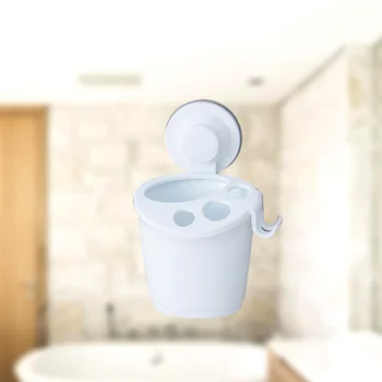 

Toothbrush Holder Creative Suction Toothbrush Organizer Simple Wall Mounted Organizer for Bathroom Storage (White)