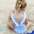 2021 Baby Girls Swimwear badpak meisje Полосатый Цельный Купальник пляжный купальник Взъерошенный Купальник с открытой Спиной Одежда Для плавания