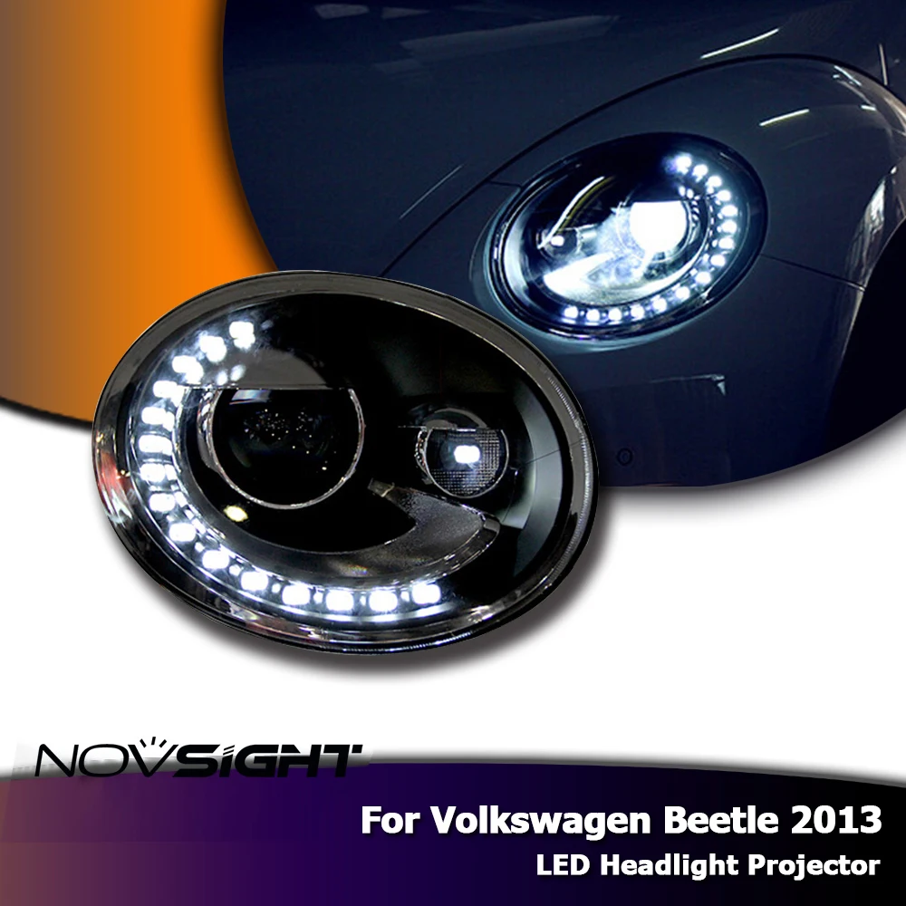 NOVSIGHT 2 шт. световая сборка поворотник для Volkswagen Beetle 2013 светодиодный проектор фар фары сборка лампы Автомобили лампы