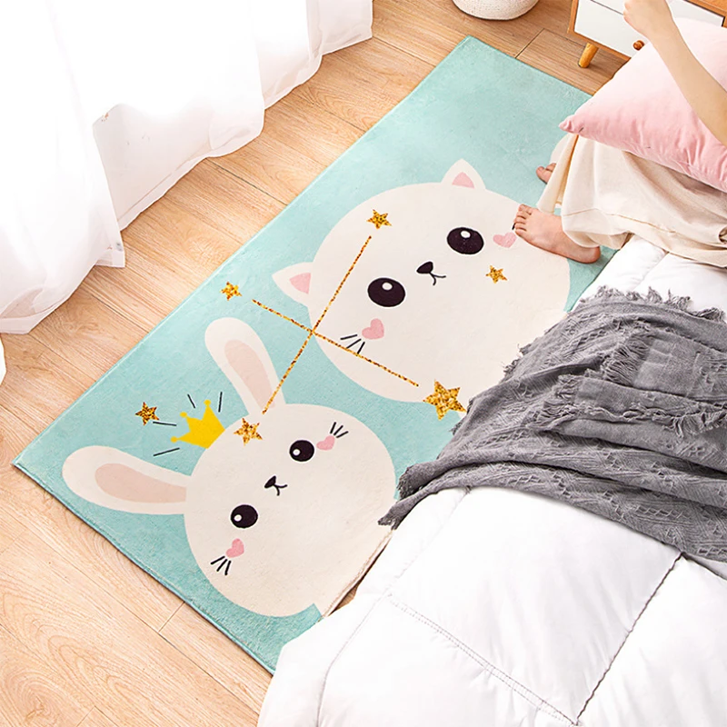 

Simple Carpet Room Children Sofa Coffee Table Blanket Bedside Kids Bedroom Rugs Mat Floor Furred Modern Rugs For Living Room