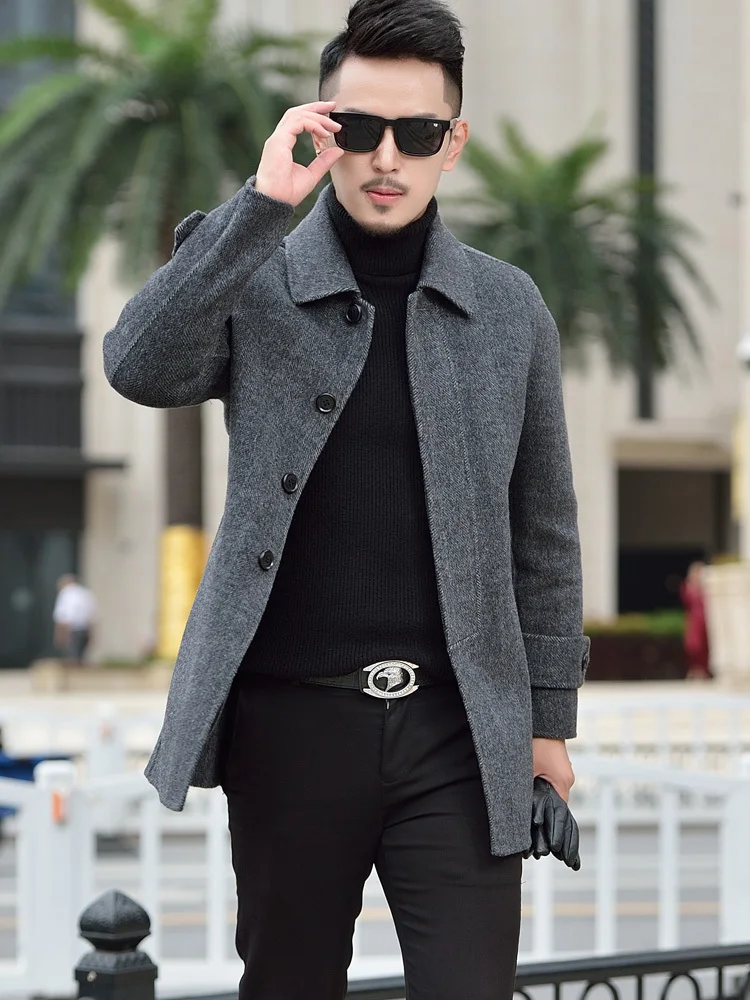 

100% Wool Coat Men Double-sided Overcoat Casual Man Jacket Korean Mens Coats and Jackets 2020 Manteau Homme KJ1935