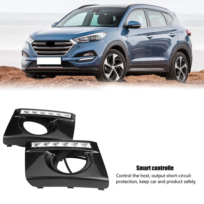 2 шт. светодиодный DRL дневные ходовые огни для hyundai Tucson 2009- положительный белый светильник аксессуары