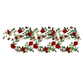 

3 Pack 180cm Artificial Flowers Rose Ivy Vine Wedding Decor Real Contact Silk Flower Garland with Leaves for Home Hanging Decor