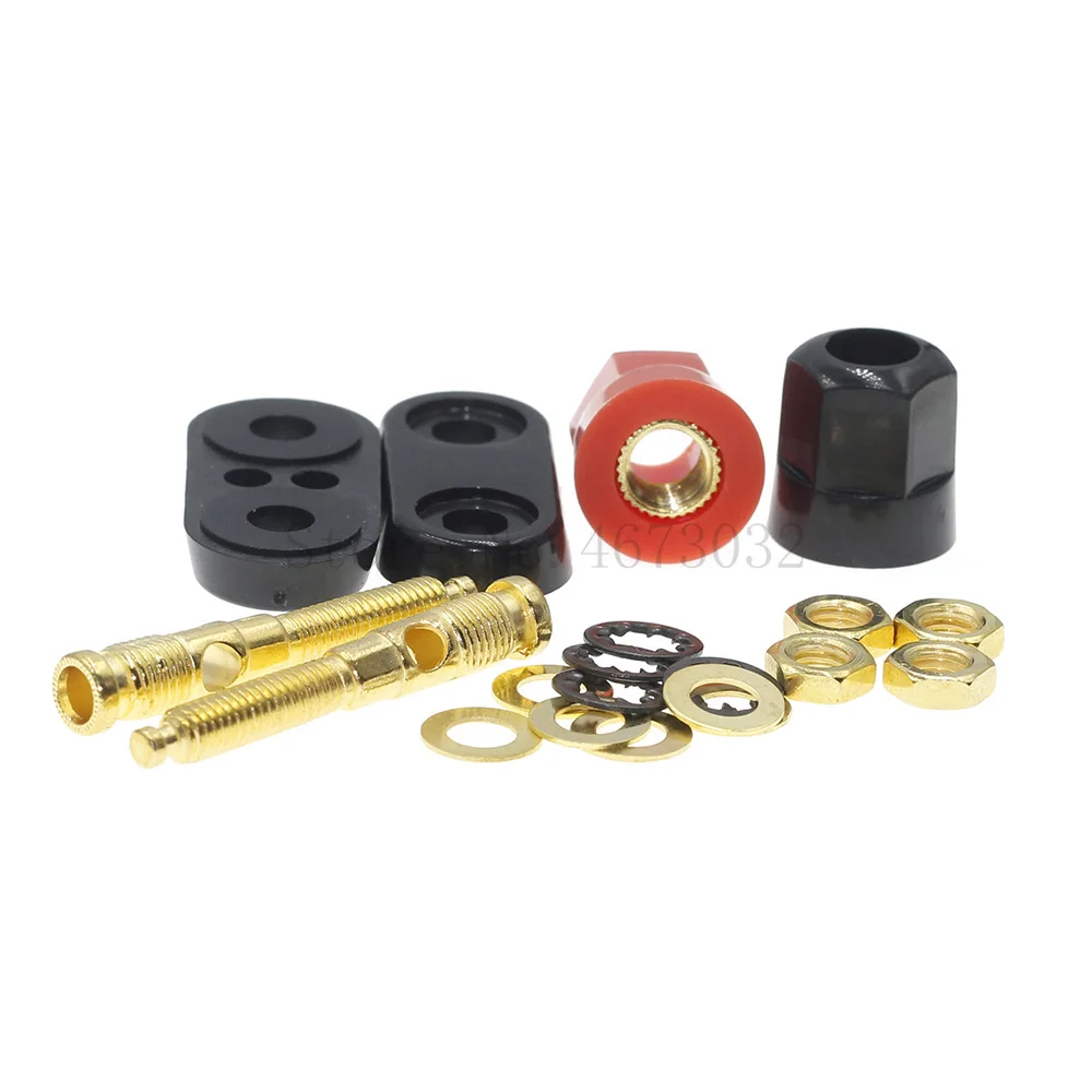 Quality Banana plugs Couple Terminals Red Black Connector Amplifier Terminal Binding Post Banana Speaker Plug Jack