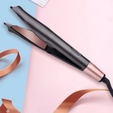 2 в 1 керамический PTC PRO выпрямитель для волос и щипцы для завивки волос, светодиодный инструмент для укладки волос, элегантные французские щипцы для завивки волос