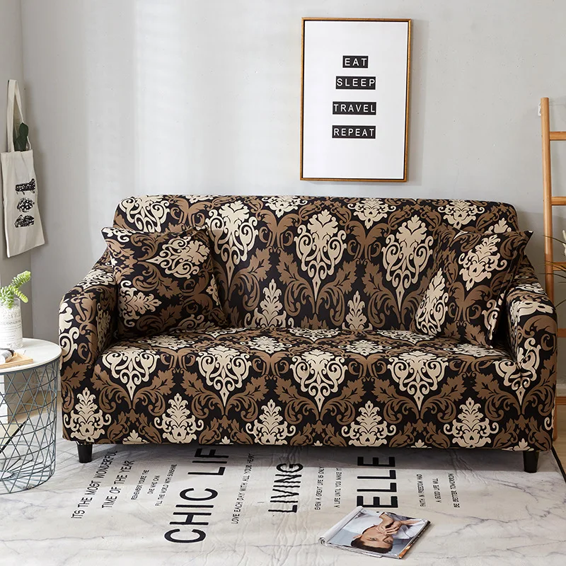 

Microfine Cover for Sofa Bohemia Sofa Set Living Room Furniture Geometric Printed Double-seat Sofa Couch Cover Modern