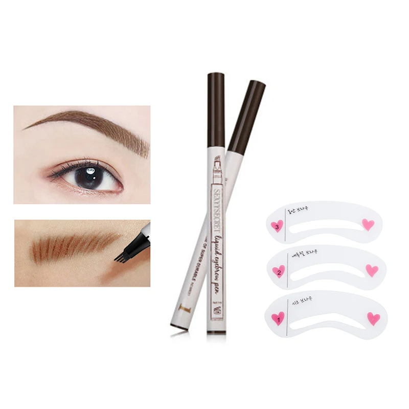 02 Card Microblading, ручка для бровей, водостойкая, вилка, кончик для бровей, карандаш для татуировки, долговечный, профессиональный, тонкий, для эскиза, жидкий, для бровей, TSLM1 - Цвет: 02 Card