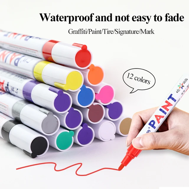 Gana – Stylo Marqueur De Peinture À L'huile Pour Véhicule, 12 Pièces,  Réparation Des Rayures De Voiture, Pneus, Verre, Métal, Plastique,  Céramique, Bois - Marqueurs - AliExpress