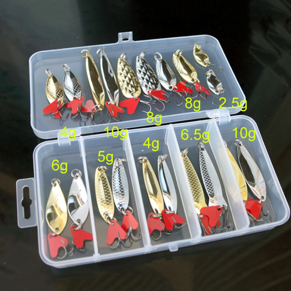 21pcs Rotating Sequin Fishing Hard Bait Kit Spinning Artificial Wobbler