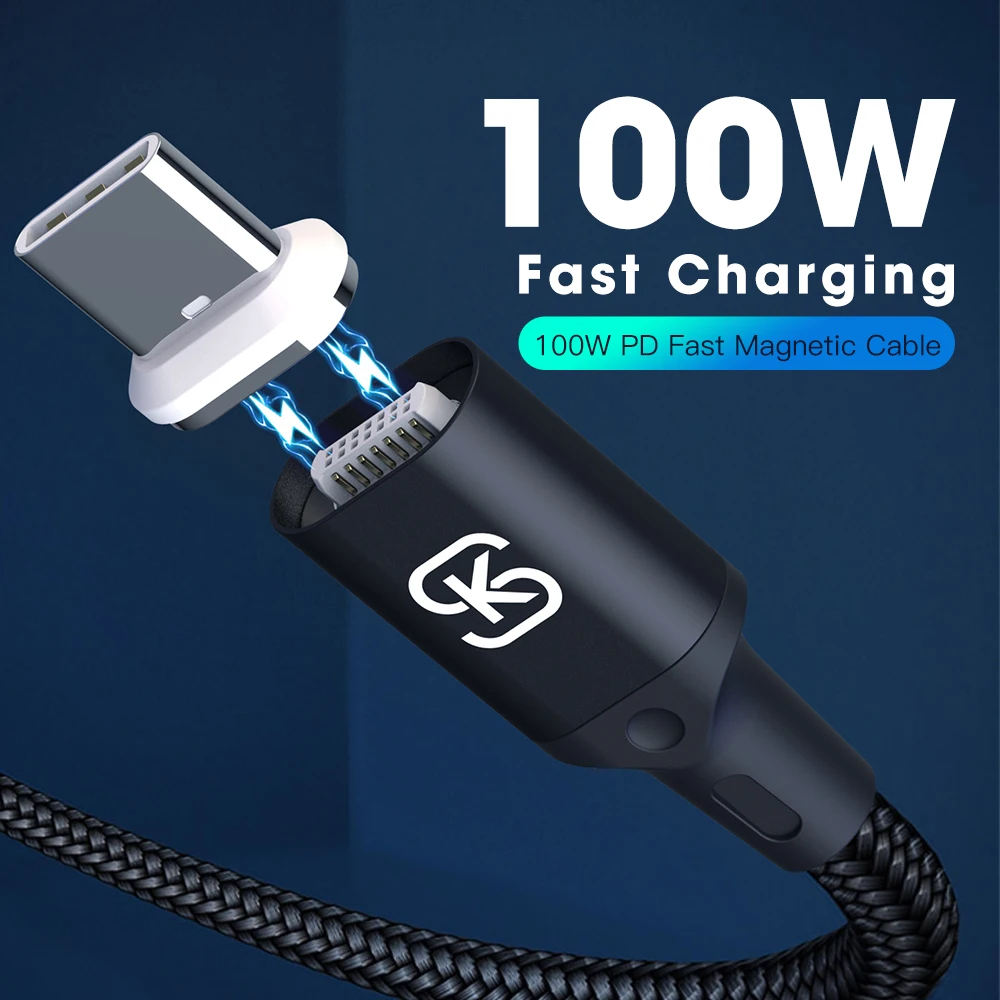 

SIKAI Magnetic PD Cable USB Type-C Cable for Macbook Pro Huawei Xiaomi 5A 20V 100W 1.8M Fast Charger USB3.1 Cable