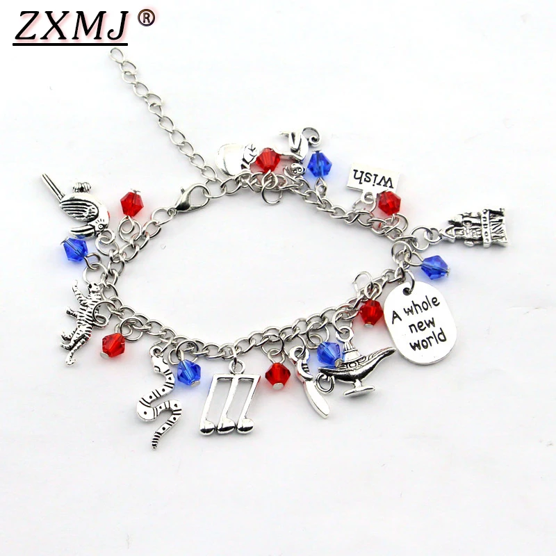 ZXMJ Аладдин браслеты и браслеты письмо совершенно мир желаний собака тег Шарм животные птица замок мечта жизнь браслет ювелирные изделия Gif