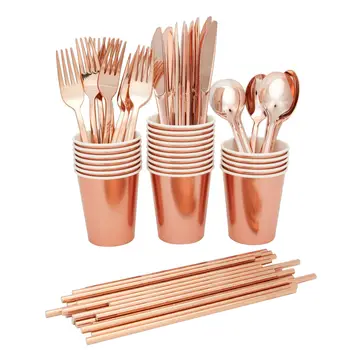 

Hot Selling Paper Pallet Fully Rose Gold 9-Inch 7-Inch Paper Cups Paper