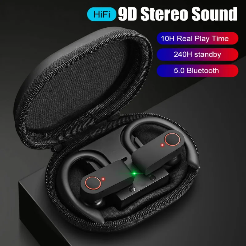 TWS 5 0 Bluetooth Earphones CVC Noise Stereo Sports Earbuds Dual Mic Waterproof Earphones Wireless Bluetooth Earphones