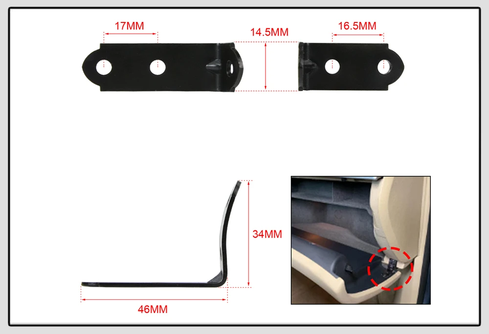 Wlr-универсальное 2 шт. подсветки перчаточного ящика крышкой, набор для ремонта изделий шарнирные кронштейны с винтами для ввиде горшка 01-на Audi A4 S4 RS4 B6 B7 8E DIY WLR-CPK01BK