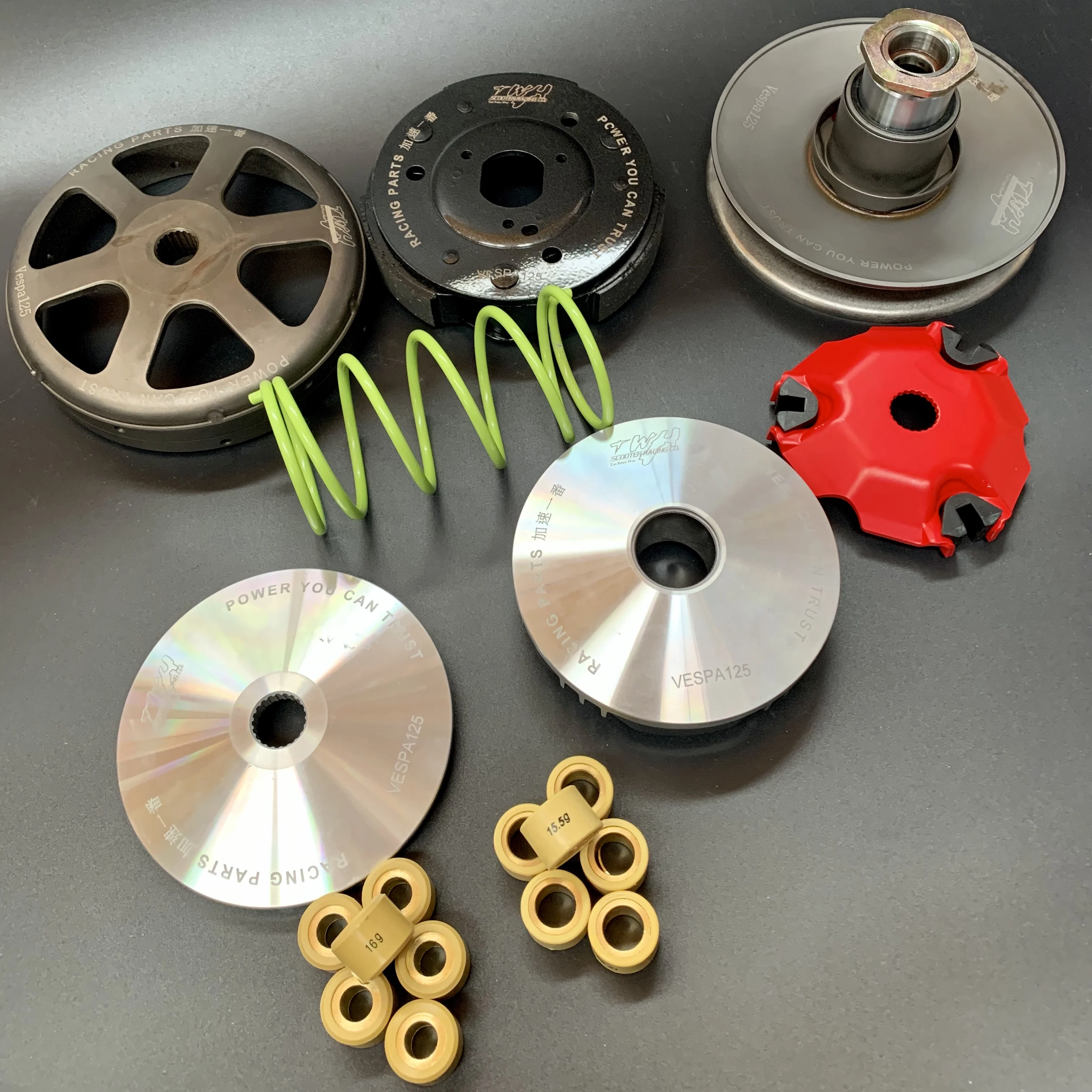 

Clutch kit for GTS 125 racing transmission set tuning upgrade bell variator pads rollers sping torque driver good acceleration