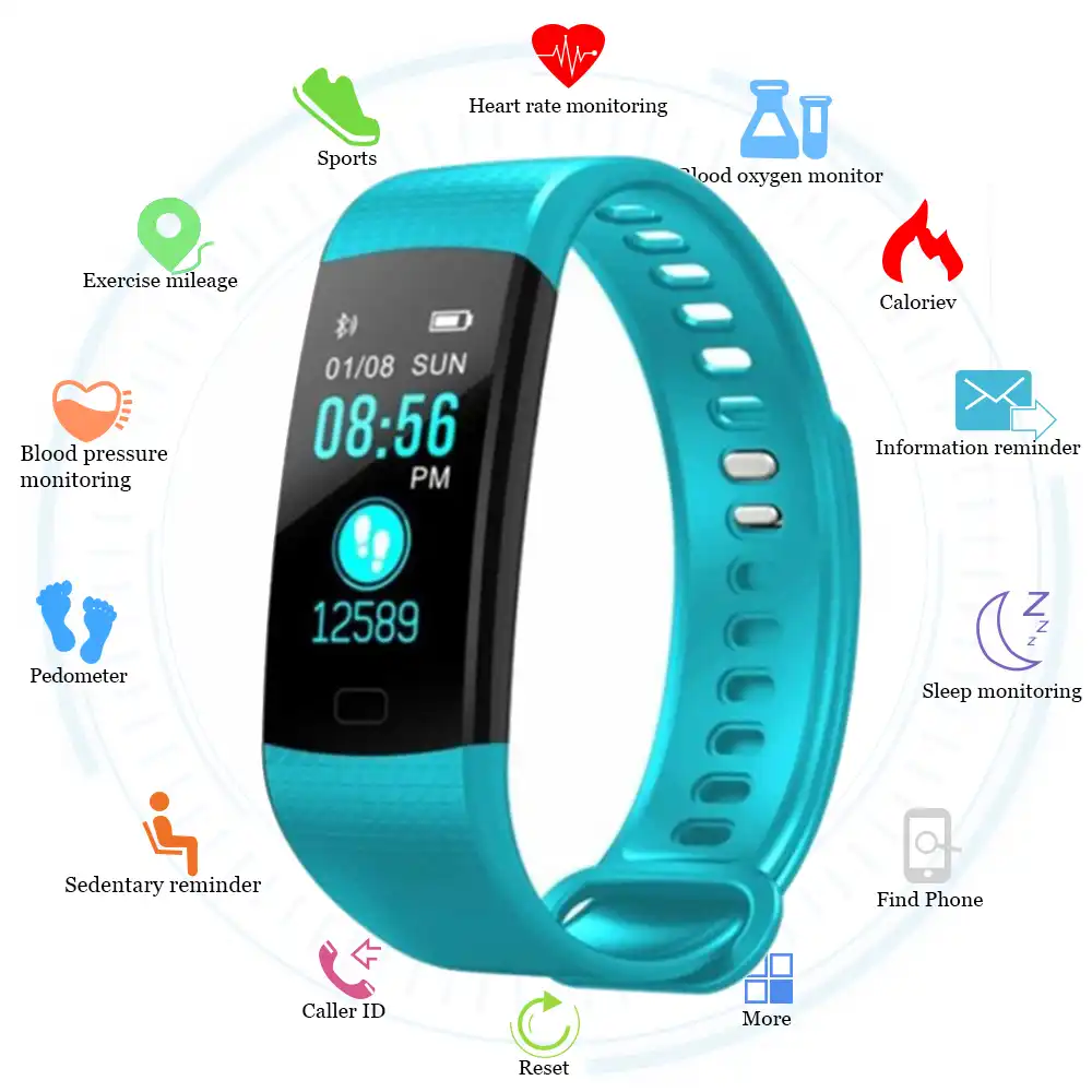 y5 smart watch activity heart rate tracker