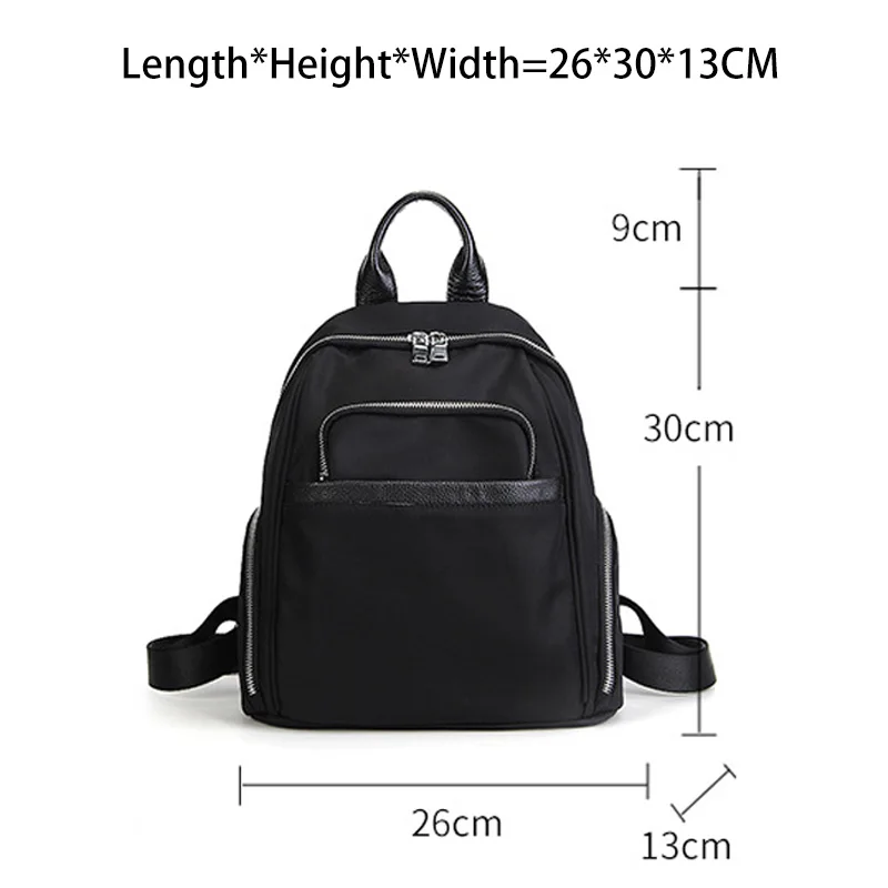 Zency Большой Вместительный женский рюкзак из ткани Оксфорд, элегантный черный холщовый рюкзак, повседневная дорожная сумка высокого качества
