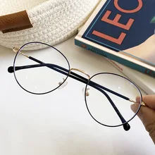 Компьютерные очки для женщин и мужчин, круглые оправы для очков, прозрачный синий светильник, очки для близорукости, оправы для очков, винтажные прозрачные линзы