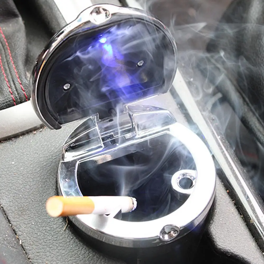 

Universal Car Ashtray With Led Lights With Cover Creative Personality Covered Car Inside The Car multi-function Car Supplies CSV