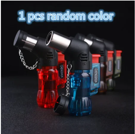 Economi Random Color Ветрозащитная многоразовая зажигалка, фонарь, Бутановая Зажигалка, шеф-повара, регулируемая Зажигалка для барбекю, зажигание, пистолет для пикника, без газа - Цвет: Economi Random Color