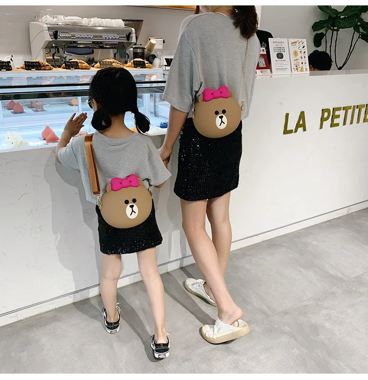 Leuke бруин пиво Vrouwen курьерские Сумки Mode Vrouwelijke через плечо Schoudertas мультфильм ребенок Meisjes Tas bolsa feminina T-14770