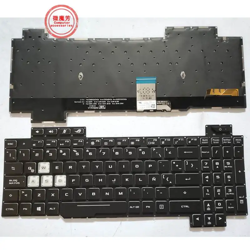 Teclado Latino para Asus Rog Strix Gl504 Gl504g Gl504gm Gl504v Gl504gs Gl504gv Retroiluminado la