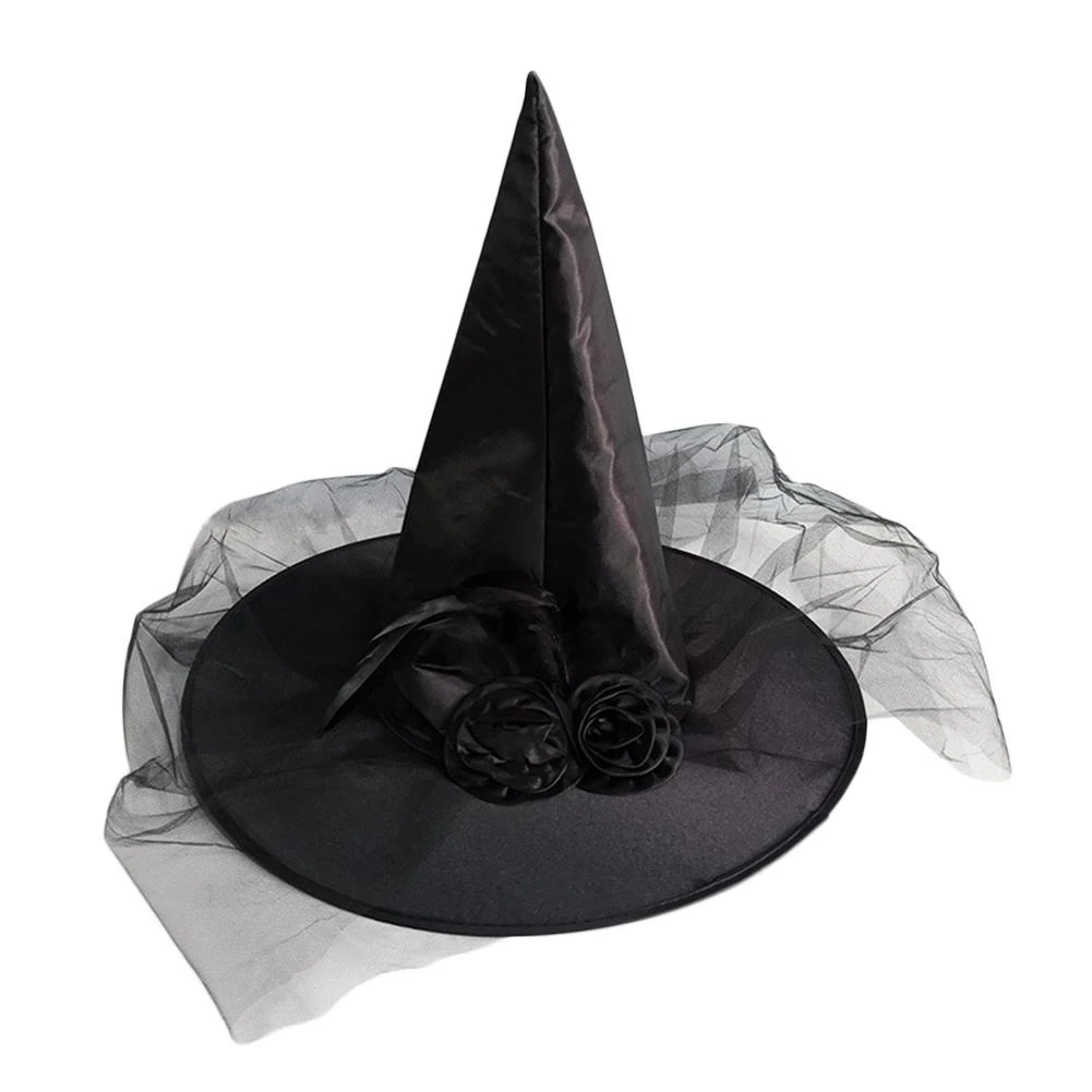 黒魔女の帽子ハロウィーン仮装ウィザード帽子パーティー Diy コスプレ衣装小道具メッシュ魔女帽子の衣装の休日の装飾 Party Hats Aliexpress